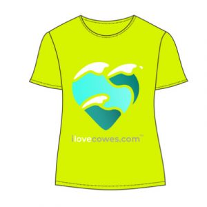 women's t-shirt electric yellow large logo